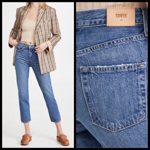 💕EDWIN💕 Cai High Waist Straight Leg Jeans Lumineer 100% Cotton Rigid 32 NWT